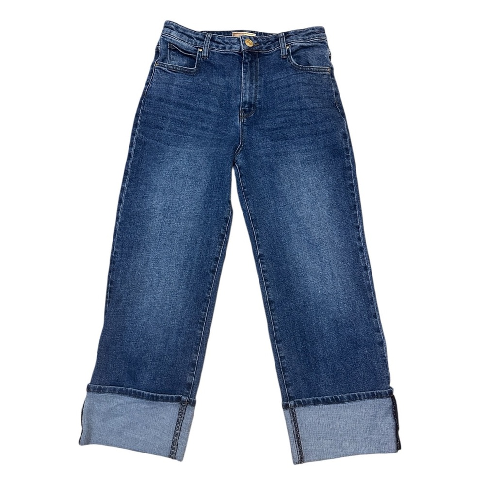 KUT from the Kloth Sienna Wide Leg Cuffed Denim Blue Jeans Women's Size 4